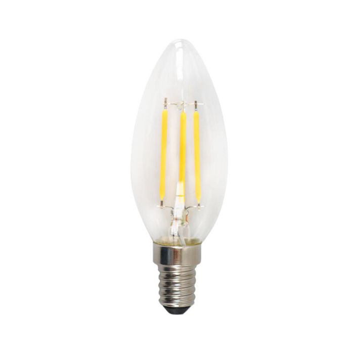 Dimmable E14 LED candle, 3w, transparent glass, 2700k