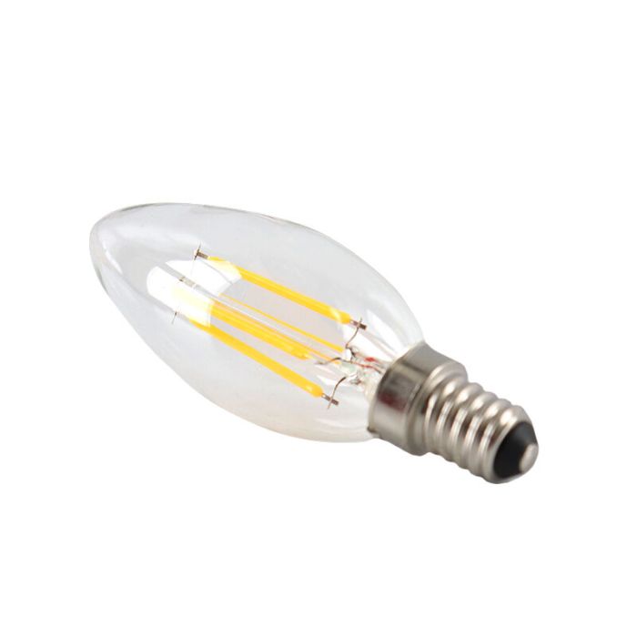 Dimmable E14 LED candle, 3w, transparent glass, 2700k