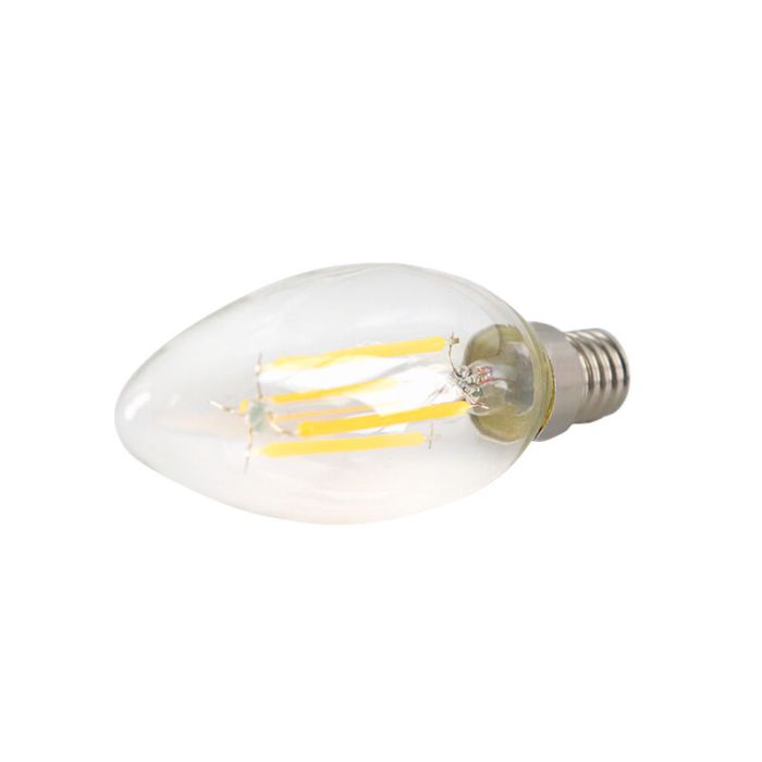 Dimmable E14 LED candle, 3w, transparent glass, 2700k