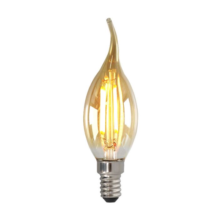 Dimmable E14 LED tip candle, 3w, amber glass, 2200K