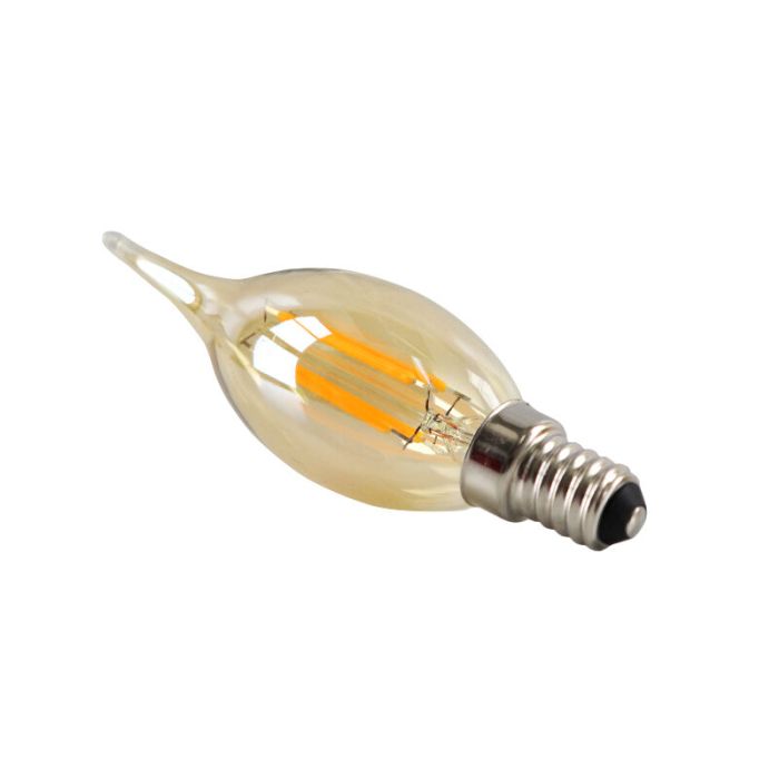 Dimmable E14 LED tip candle, 3w, amber glass, 2200K