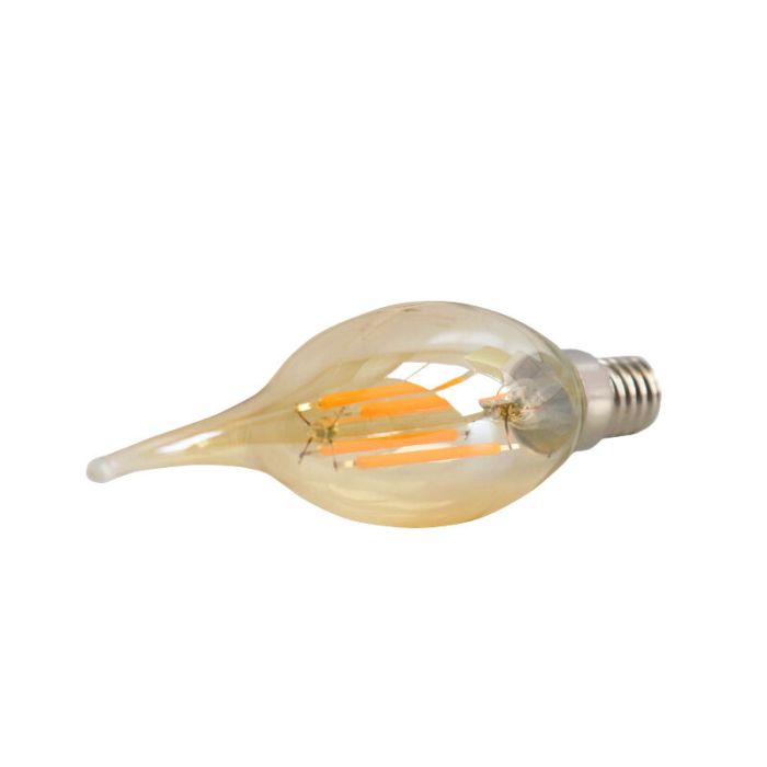 Dimmable E14 LED tip candle, 3w, amber glass, 2200K