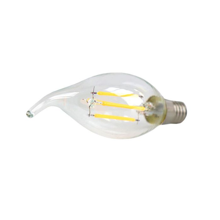 Dimmable E14 LED tip candle, 3w, transparent glass, 2700k