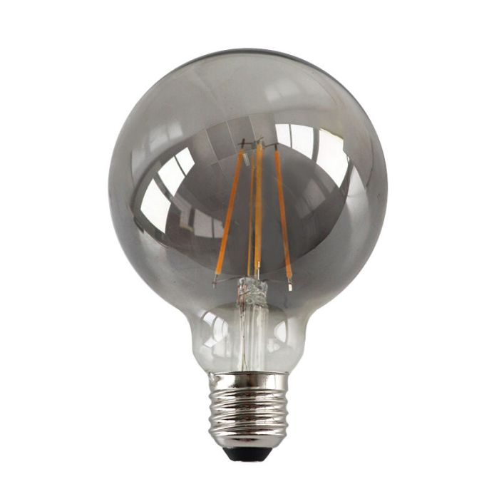 Dimmable E27 LED bulb, G95, 5w, smoke glass, 2200K