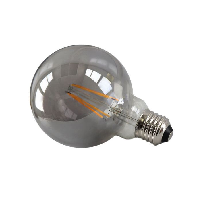 Dimmable E27 LED bulb, G95, 5w, smoke glass, 2200K