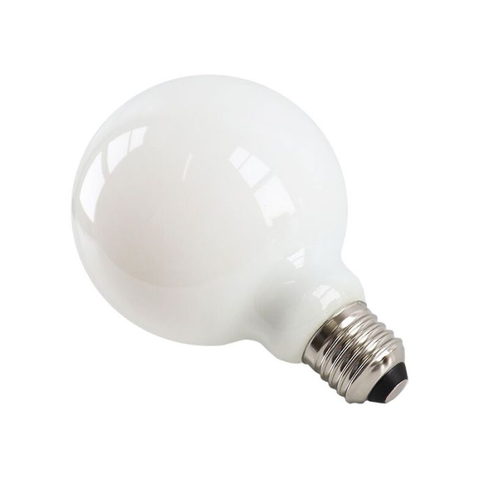 Dimmable E27 LED bulb, E27, G95, 5w, white glass, 2700k