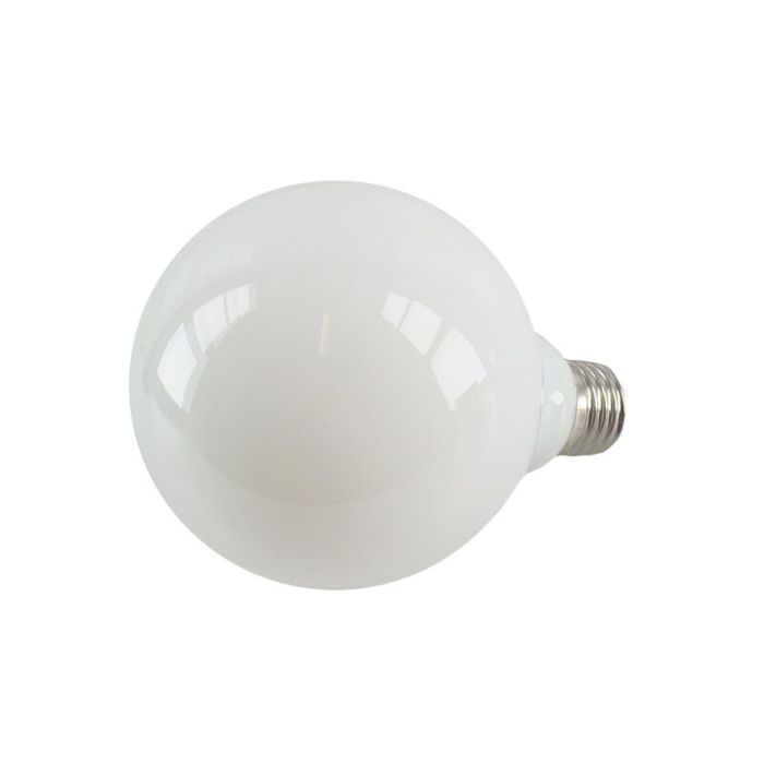 Dimmable E27 LED bulb, E27, G95, 5w, white glass, 2700k