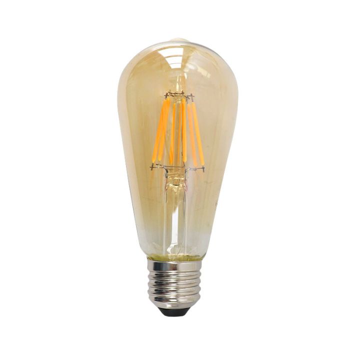 Dimmable E27 Edison LED bulb, ST58, 5w, amber glass, 2200K