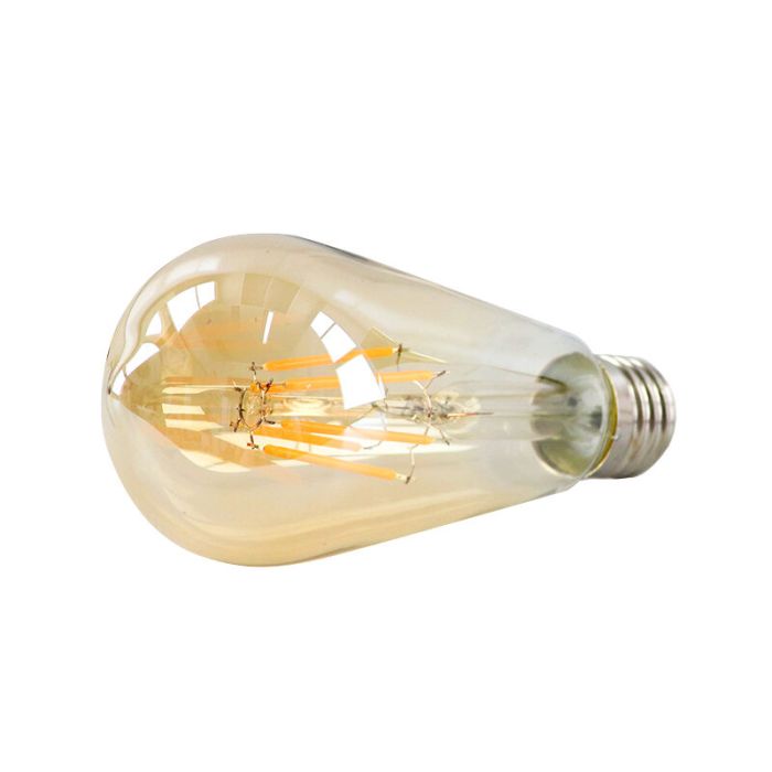 Dimmable E27 Edison LED bulb, ST58, 5w, amber glass, 2200K