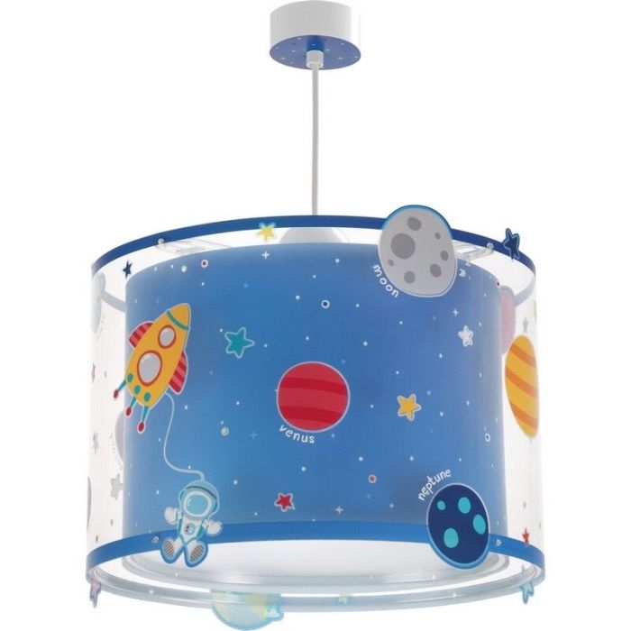 Blue kids pendant light plastic, Planets