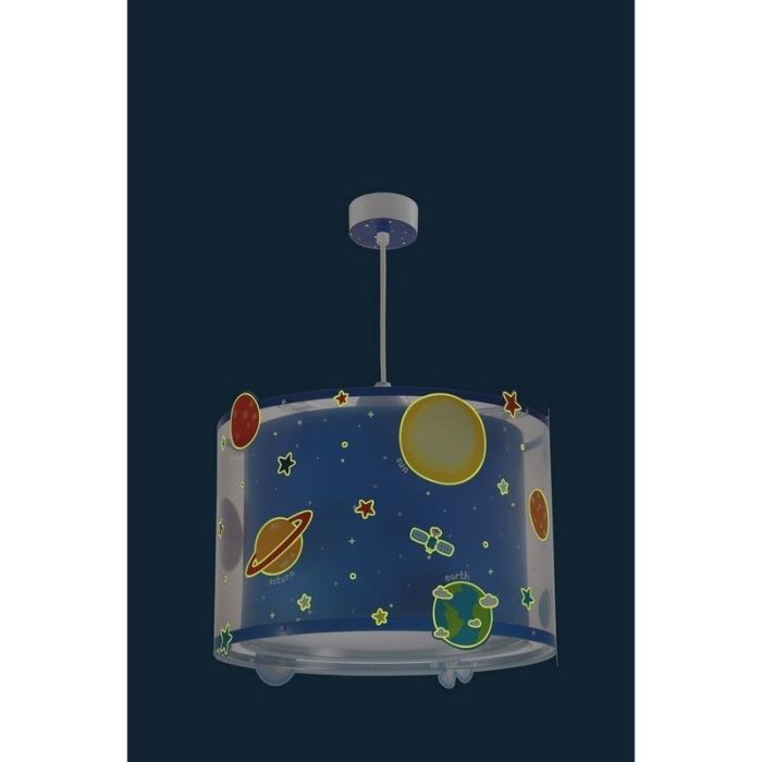 Blue kids pendant light plastic, Planets