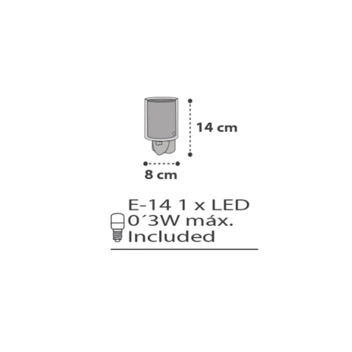 Green kid's plug in wall light plastic, Clouds