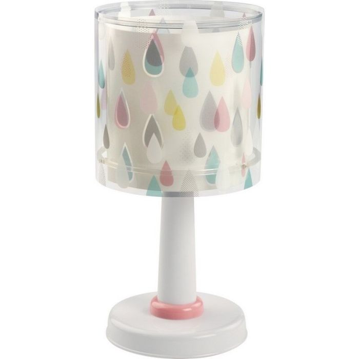 Multicoloured kid's table lamp plastic, Rain, with switch