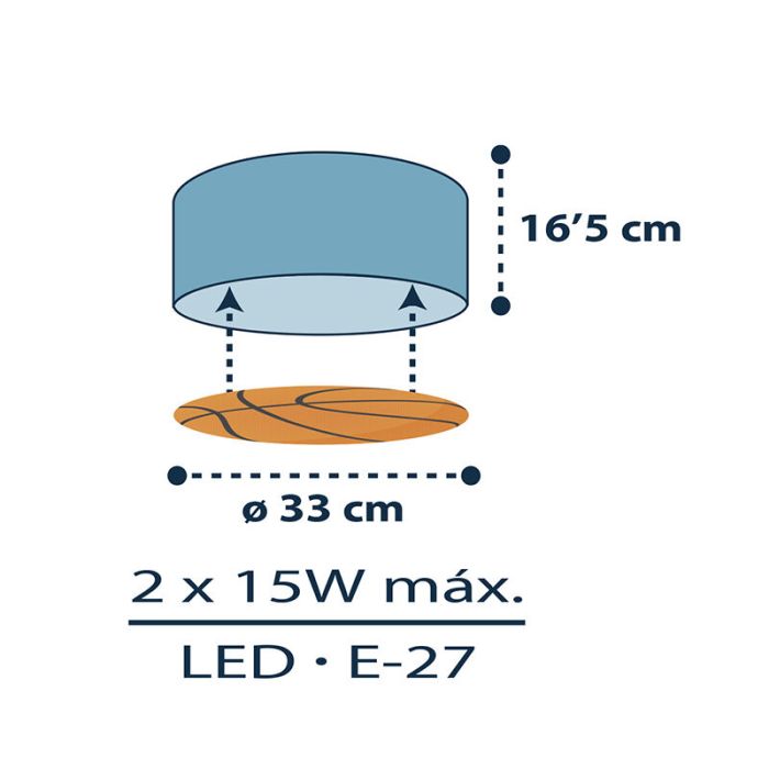 Blue children's ceiling light plastic, Basketball