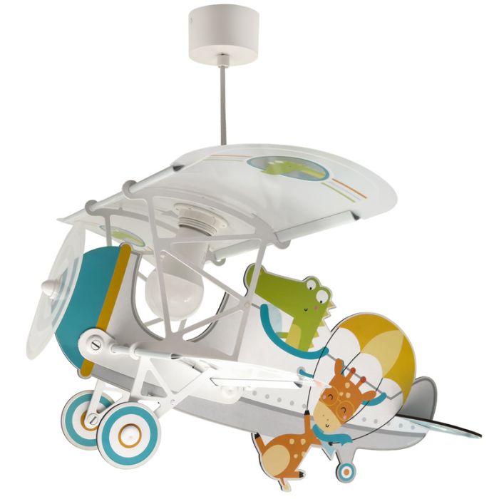 Multicoloured children's pendant light plastic, Crocodile plane