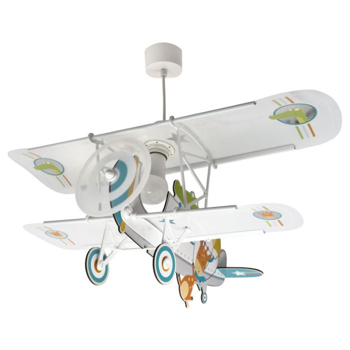 Multicoloured children's pendant light plastic, Crocodile plane