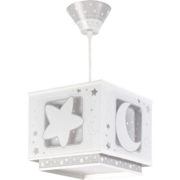 Grey kids pendant light plastic, Moon and stars