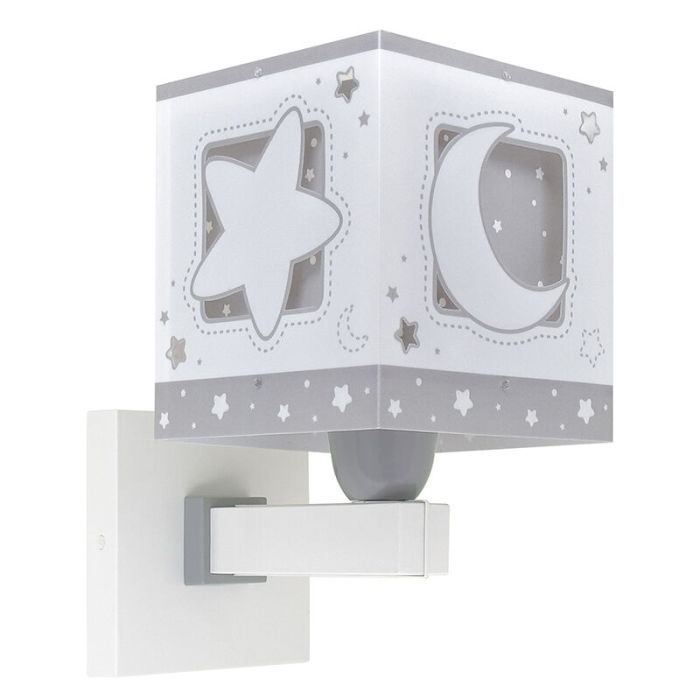 Grey children's wall light plastic, Moonlight