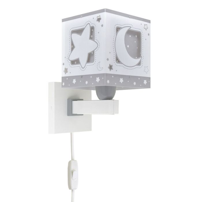 Grey children's wall light plastic, Moonlight