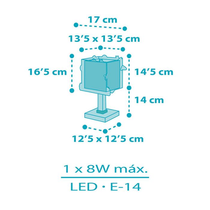 Blue children's table lamp plastic, Rocket