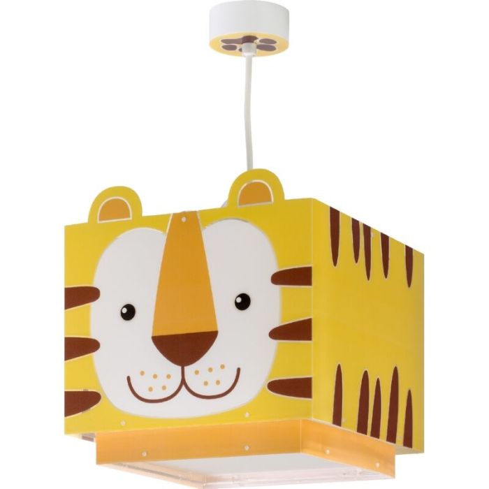 Yellow kids pendant light plastic, Tiger
