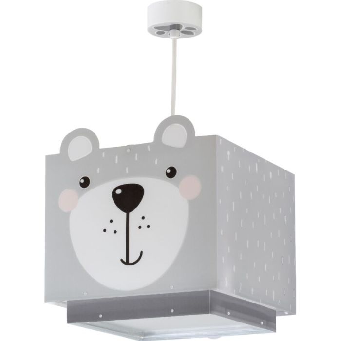 Grey kids pendant light plastic, Bear