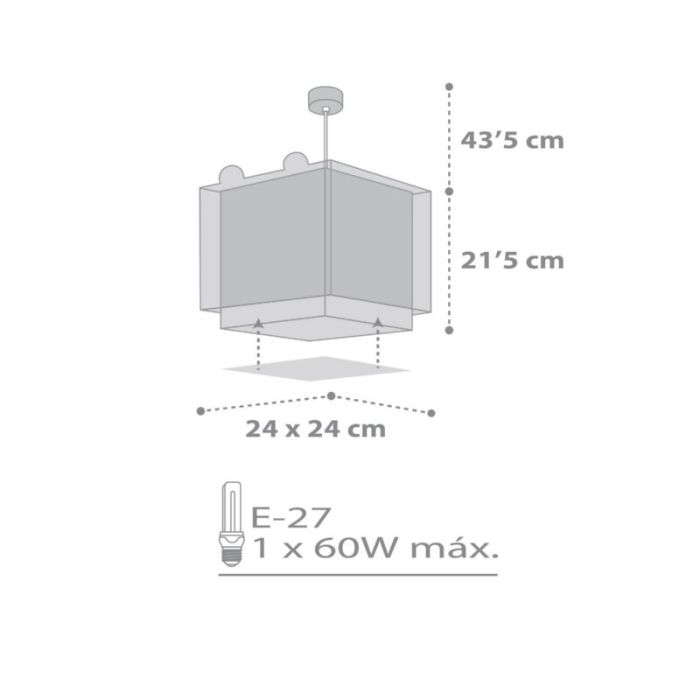 Grey kids pendant light plastic, Bear