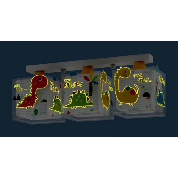 Multicoloured kid's ceiling spotlight plastic, Dino
