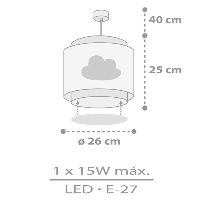 Grey children's pendant light plastic, Dreams