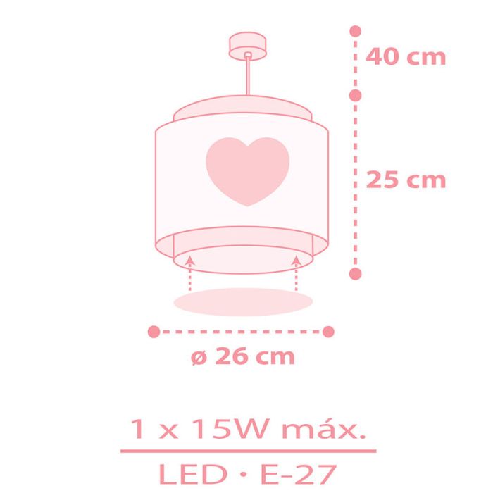 Pink children's pendant light plastic, Dreams