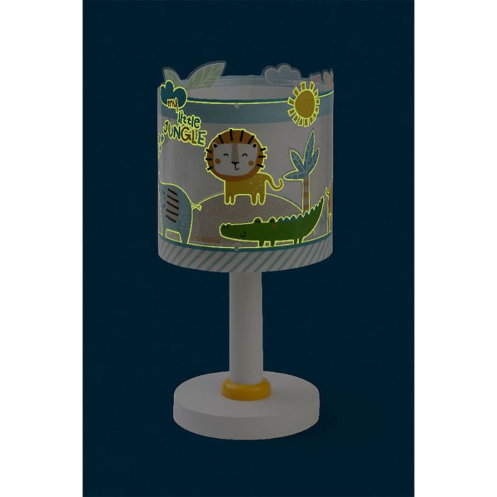 Multicoloured kid's table lamp plastic, Jungle, with switch