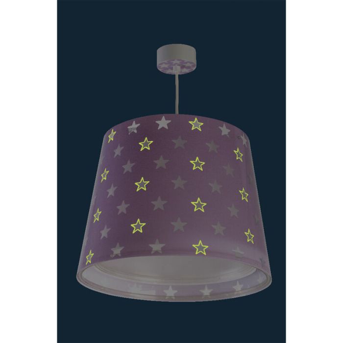 Purple kids pendant light plastic, Stars