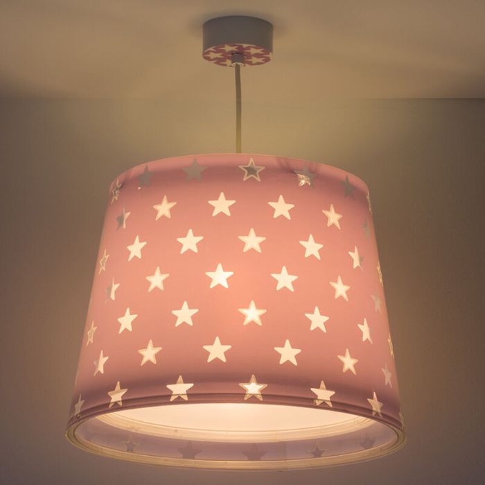 Purple kids pendant light plastic, Stars