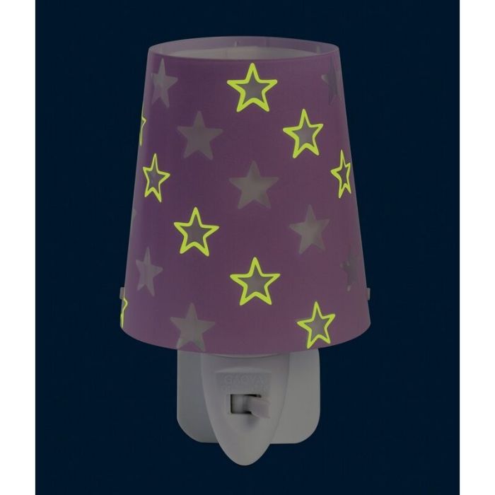 Purple kid's night light plastic, Stars