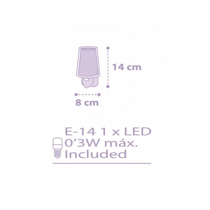 Purple kid's night light plastic, Stars