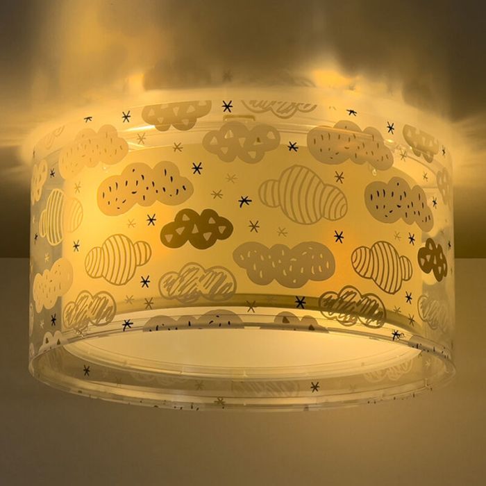 Grey children's ceiling light plastic, Clouds