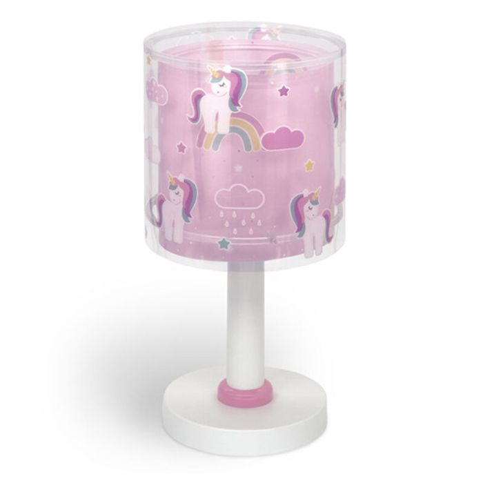 Pink children's table lamp plastic, Unicorn