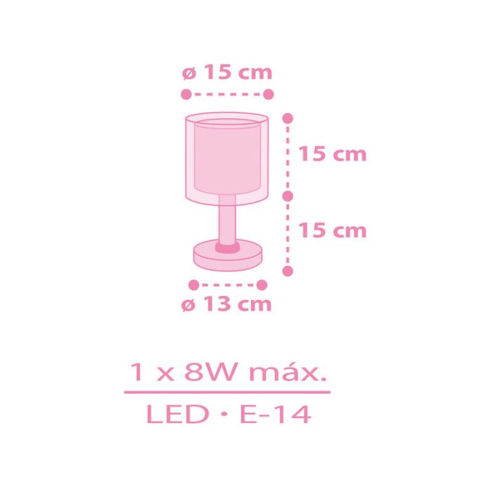 Pink children's table lamp plastic, Unicorn