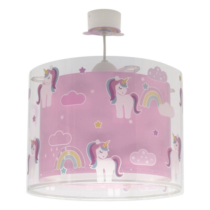 Pink children's pendant light plastic, Unicorn