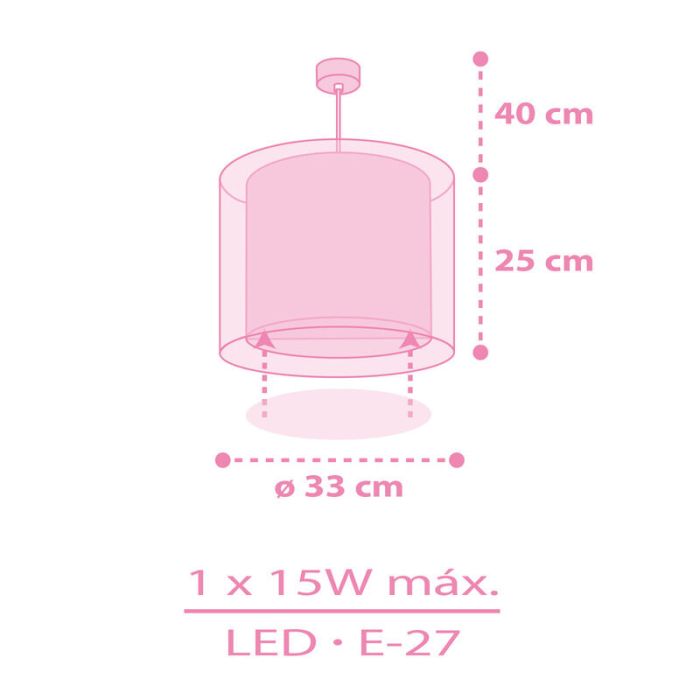 Pink children's pendant light plastic, Unicorn
