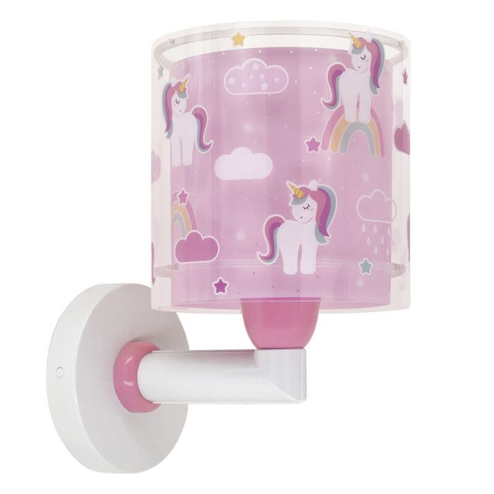 Pink children's wall light plastic, Unicorn