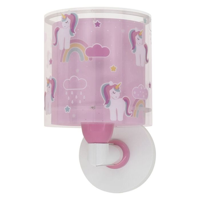Pink children's wall light plastic, Unicorn