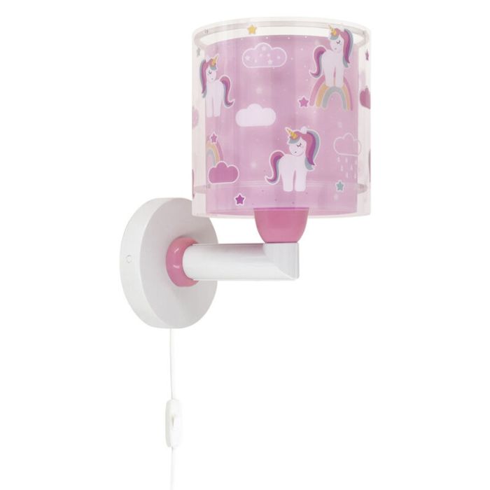 Pink children's wall light plastic, Unicorn