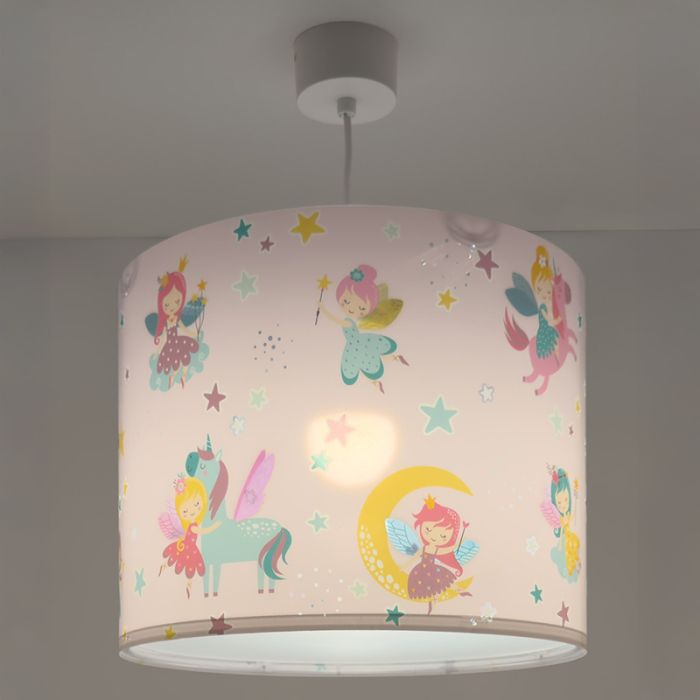 Pink children's pendant light plastic, Fairy