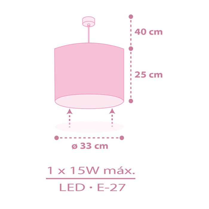 Pink children's pendant light plastic, Fairy