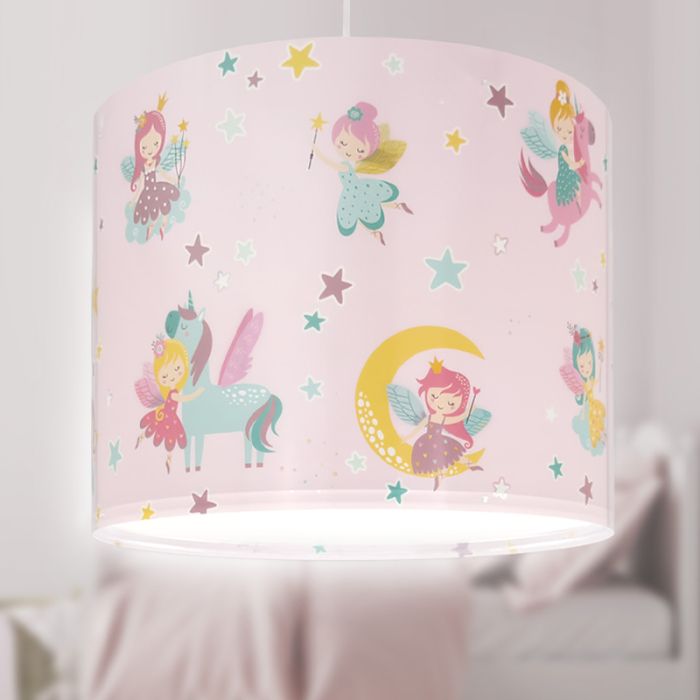 Pink children's pendant light plastic, Fairy