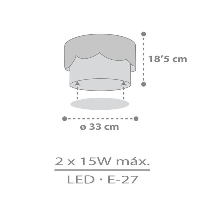Grey children's ceiling light plastic, Moon