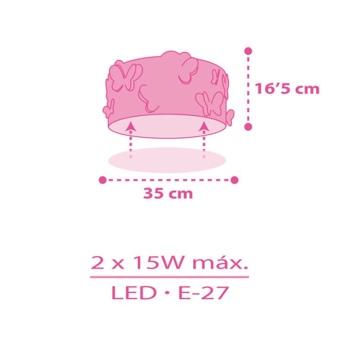 Multicoloured children's ceiling light plastic, Butterfly