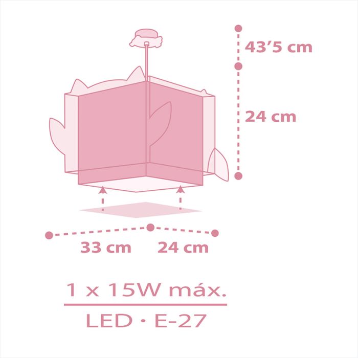Pink children's pendant light plastic, Owls