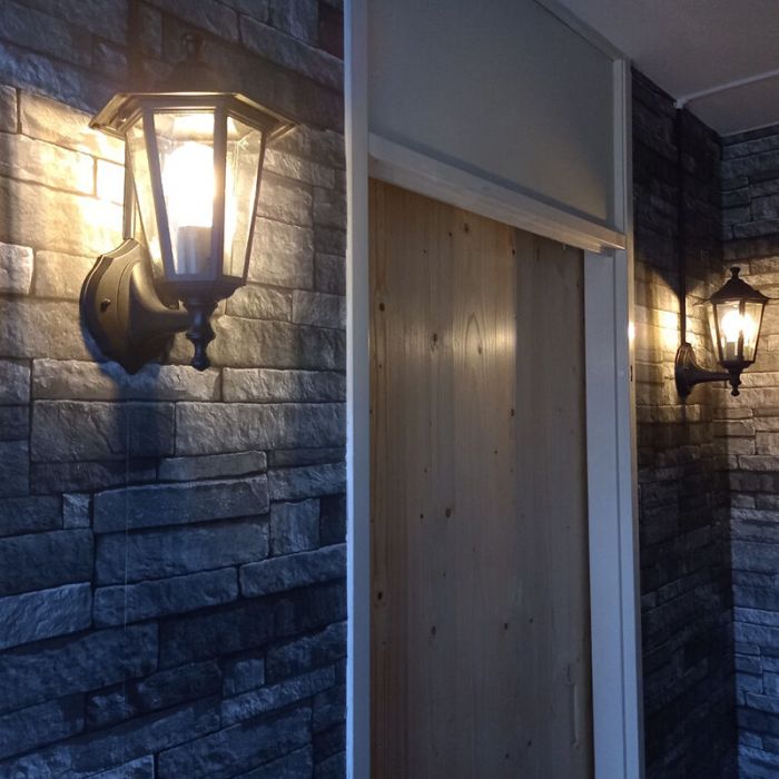 Black classic outdoor light aluminium, Alieke, IP44